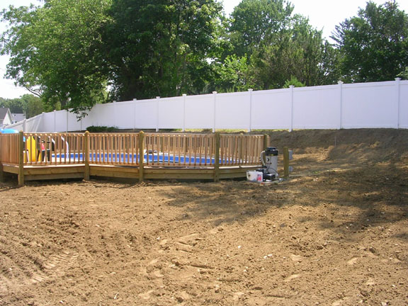 grading yard for pool